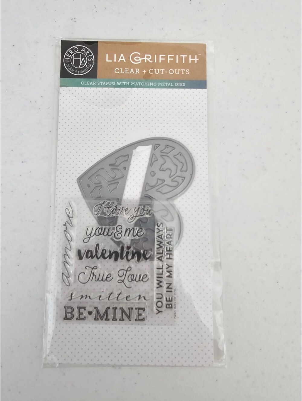 Lia Griffith Clear Rubber Stamp and Die Set Valentines Day